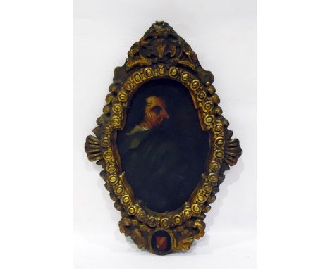 In the manner of Van DyckOil on boardShoulder length portrait of "Theodore Rombouts", label verso, 25cm x 13.5cm