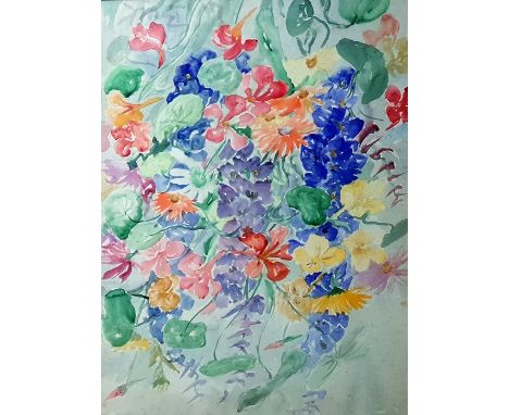 After Edmund OsthausColour print"Spaniel" After Gustav Klimt Colour print "The Kiss"Bulk WatercolourFloral study, signed lowe