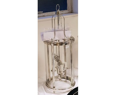 Four-light hanging metal lantern of circular form, height 93cm (VAT payable on hammer) 