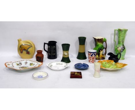 Royal Broadwell Sylvan ewer in green lustre finish, a Carltonware 'Rouge Royale' ashtray and various further decorative ceram