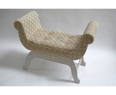 A MODERN PAINTED WINDOW OR DRESSING STOOL, with padded seat. (1) 