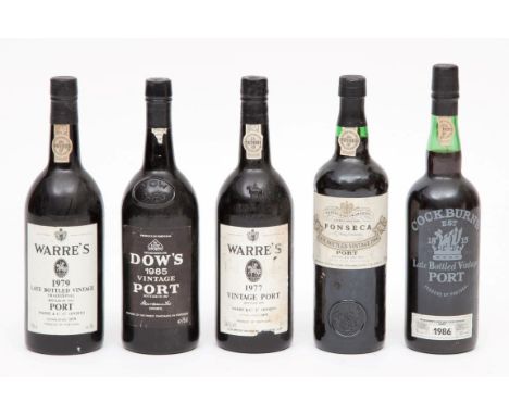 A SELECTION OF VINTAGE PORT, comprising a bottle of 1985 Dow's late bottled vintage port, bottled 1987; a bottle of 1979 Warr