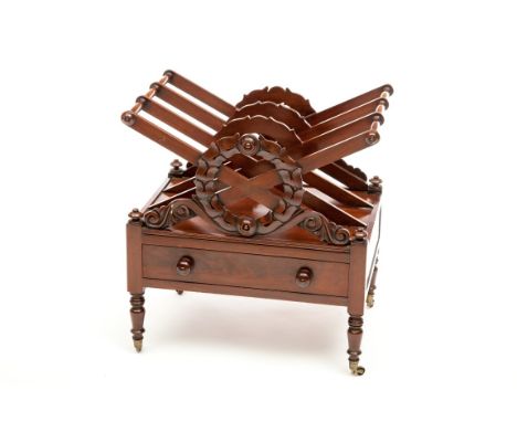 AN IRISH WILLIAM IV PERIOD MAHOGANY CANTERBURY, by R. Strahan & Company Ltd. 135 St. Stevens Green Dublin, the three-section 