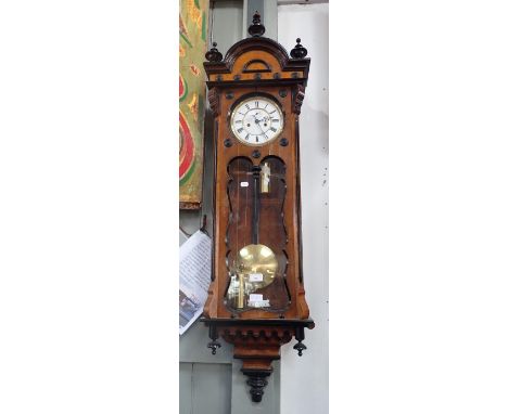 A 19TH CENTURY VIENNA REGULATOR WALL CLOCK in a figured walnut and ebonised case