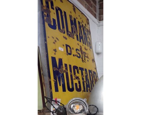 AN EARLY 20TH CENTURY  ENAMEL SIGN, 'COLMAN'S D.S.F. MUSTARD' 92cm high 