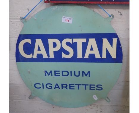 A VINTAGE ALUMINIUM SIGN, ' CAPSTAN MEDIUM CIGARETTES', 44cm wide