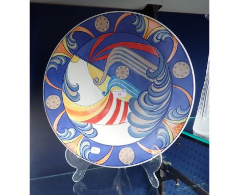 A POOLE POTTERY 'VIKING' CHARGER, BY KAREN BROWN