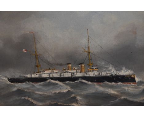 William Thornley (fl.1858-1898), oil on canvas, A steamer boat at sea, signed to the lower left, framed, 38cm x 48cm, &amp; 5