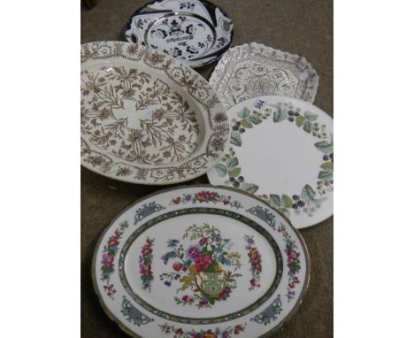 A Royal Worcester Lavinia Blackberry cake stand and other plates.