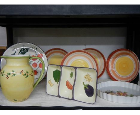 A Royal Worcester Pershore flan dish and other table ware.