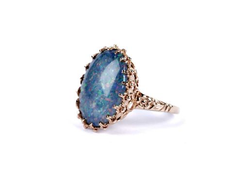 An opal triplet dress ring, in 9ct yellow gold, size N, 6.0g gross.