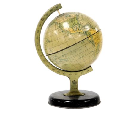 A early 20thC Chad Valley terrestial globe, number 10174, 13cm wide.