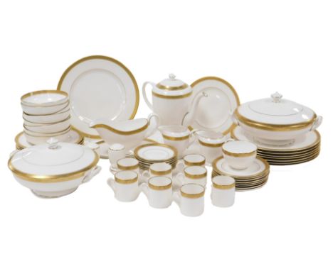 A Royal Worcester porcelain Davenham pattern part dinner and coffee service, comprising pair of vegetable tureens and covers,