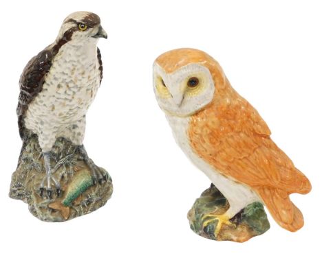 A Beswick pottery figure of a barn owl, number 1046, an a Beneagles scotch whisky decanter modelled as an Osprey. (2)