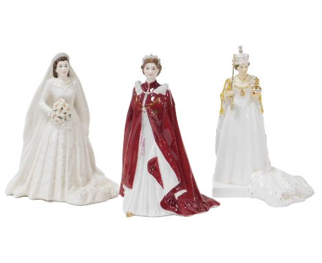 A Royal Worcester porcelain figure of Her Majesty The Queen, In Celebration of The Queen's 80th Birthday 2006, dressed in the