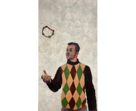 James Donovan (b.1974), a very large acrylic on canvas titled 'Tambourine Man' 2002. Signed to the reverse with notes, in a m