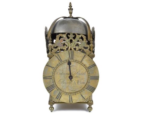 An Interesting Third Quarter of the 17th Century Lantern Clock:Edmund Smith, Bury (St Edmunds) From London, N 1011, the strap