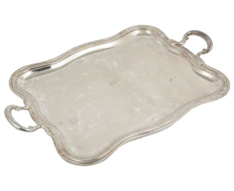 Maria Laetitia, Princess Bonaparte (1866-1926) Armorial Silver Plated Tray:Of French manufacture, oblong shaped and applied w