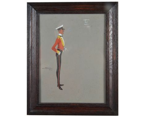Charlie Johnson Payne, 'Snaffles' (British, 1884-1967):Portrait of a military gentleman, gouache, signed lower left, titled u