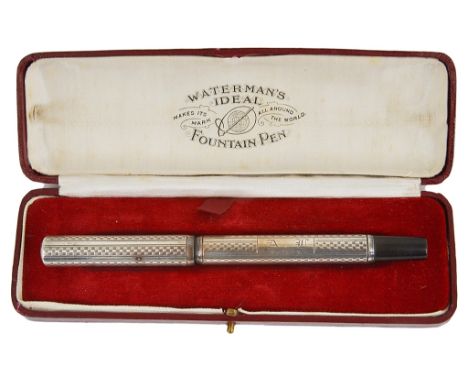 Three Vintage Fountain Pens:A cased Mable Todd & Co fountain pen and pipette c1895 and one unboxed; together with a silver Wa