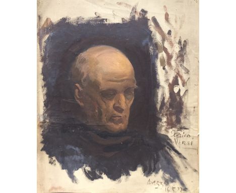 Alfred Kingsley Lawrence, R.A., R.P. (British, 1893-1975):Head study of an Italian monk, 'Enrico Versi', oil on canvas, title