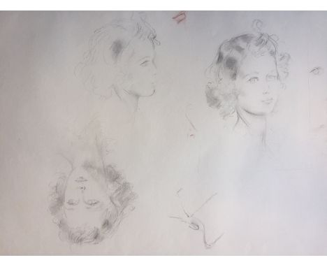 Alfred Kingsley Lawrence, R.A., R.P. (British, 1893-1975):A quantity of female portrait studies, predominantly pencil, to inc