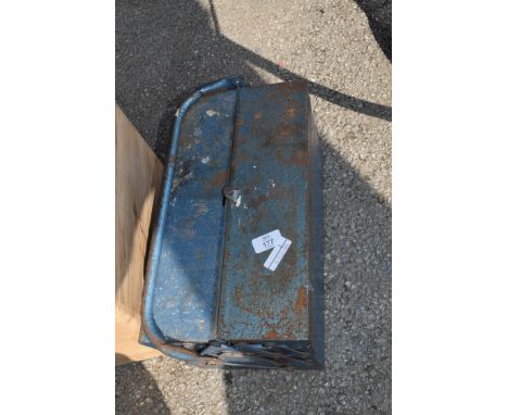 Metal tool box including tools 