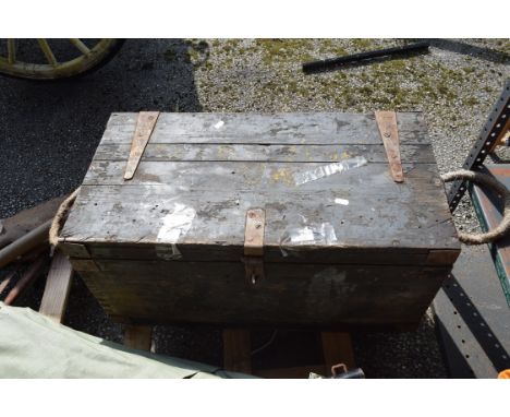 VINTAGE TIMBER TOOLBOX INCLUDING TOOLS
