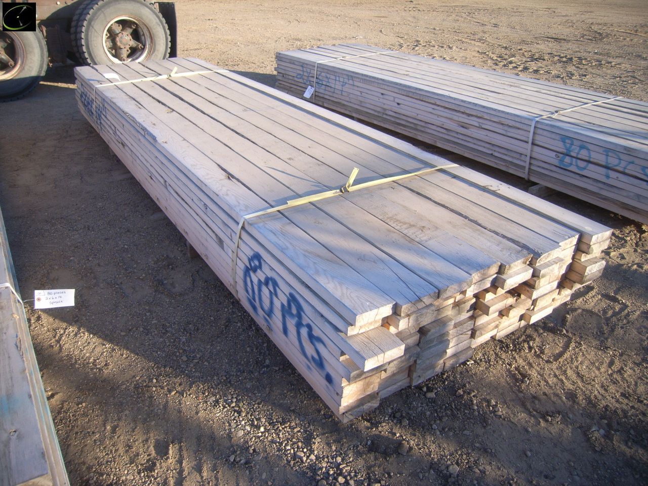 80 pieces of 2x4x14 spruce lumber