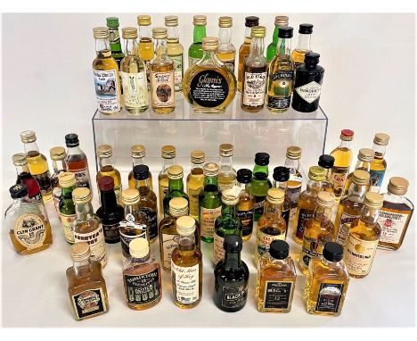 Selection of approximately 54 alcohol miniatures, including Campari, Hendrick's Gin, Tia Maria, etc