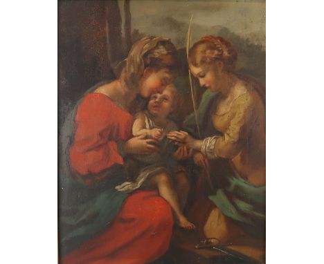 ITALIAN SCHOOL (18TH/19TH CENTURY) A DEPICTION OF THE VIRGIN MARY AND CHILD Oil on panel, 25.5 x 20cm (10 x 8") Condition Rep