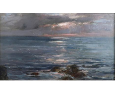 JOHN CAMPBELL MITCHELL RSA (SCOTTISH 1865-1922) SEASCAPE Oil on canvas, signed and dated 1917, 31 x 51cm (12.25 x 20") Inscri