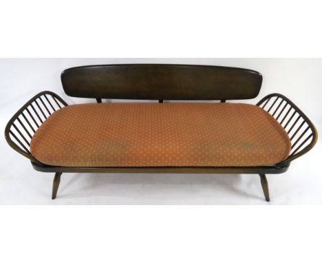 A MID 20TH CENTURY STAINED ELM &amp; BEECH ERCOL 355 DAY BED  77cm high x 209cm wide x 76cm deep Condition Report:Available u