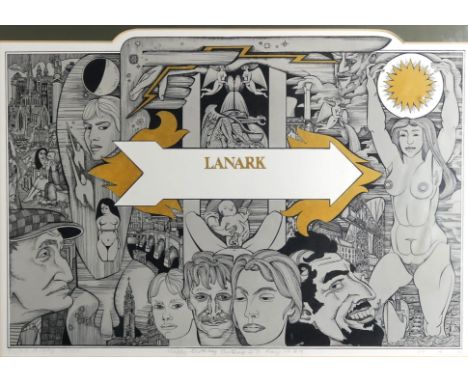 ALASDAIR GRAY (SCOTTISH 1934-2019) LANARK SERIES  (COMPLETE SET OF SIX LITHOGRAPHS) Comprising; 'Cover' (no.41/45), 'Title pa