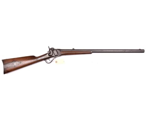 A 60 bore Sharps Patent Model 1853 breech loading falling block percussion sporting rifle, number 12311, 42” overall, octagon