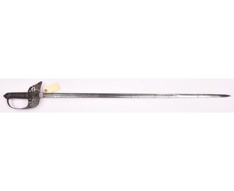 A Grenadier Guards Officer’s sword, slender, straight, fullered blade 32½”, by Wilkinson, no 18644 (for 1872) on backstrap, e