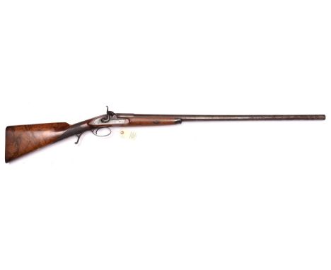 A mid 19th century 7 bore percussion sporting gun by Teasdale of Durham,  50½” overall, barrel 34” with short octagonal secti