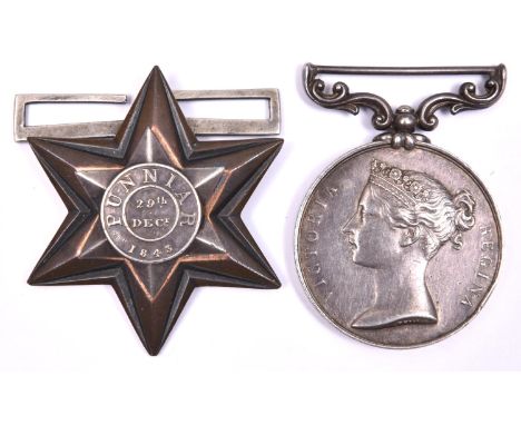 Pair: Punniar Star, 29th Decr. 1843 (Private William Walters HM, HM (sic) 9th or Queen’s Royal Lancers), GVF, (replaced/adapt