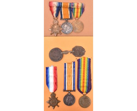 Three:  1914-15 star, BWM, Victory (J29361 A R Fitzjohn, AB, RN) VF mounted as worn, recipient served aboard HMS Diligence. T