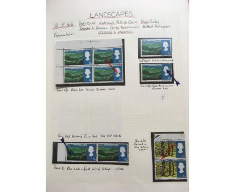 GB: 1966-79 COMMEMORATIVE VARIETIES MAINLY MNH COLLECTION IN TWO ALBUMS, INVERTED WATERMARKS, PLATE, PERF AND PHOSPHOR VARIET