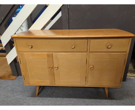 Ercol Model 351 sideboard in beech and elm in a natural finish; 123 x 45.5 x ht82cms 
