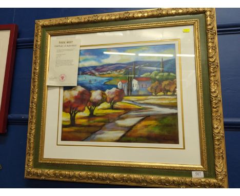 Slava Brodinsky. Signed ltd ed. Serigraph. 'Ocean View'  With certificate. 79cm x 71cm framed 