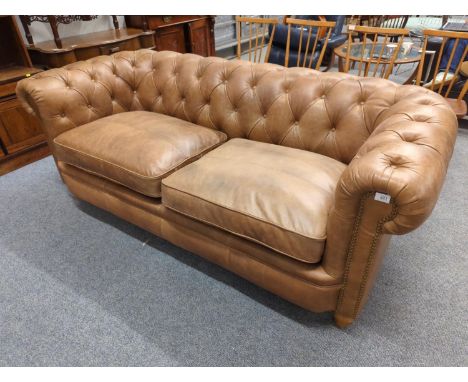 Button back Alexander &amp; James Chesterfield style sofa, as new, length 199cms, height 75cm