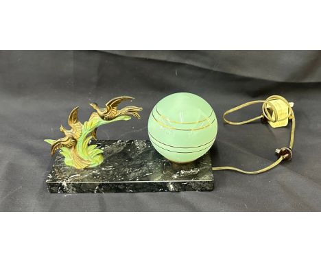 Art deco 1930's lamp measures approx L9" X W 4" and H 6" 
