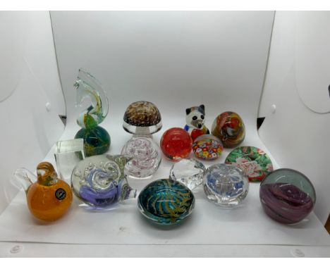 Selection vintage and later paper weights 