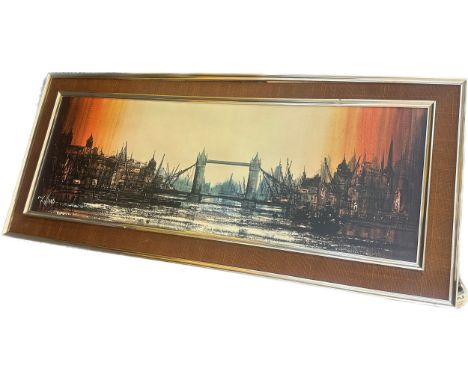 Large framed Holland print, measures approximately 52 inches wide 23 inches tall 