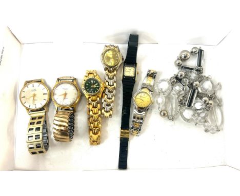 Selection of gents and ladies vintage wristwatches and some costume jewellery 
