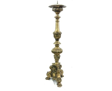 Large vintage brass candlestick overall height 26 inches 