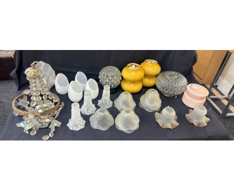 Selection of vintage glass lamp shades 