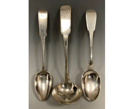 A George III/IV Scottish provincial silver toddy ladle, Robert Keays I, Perth, active 1791-1825;  Arbroath teaspoon, Andrew D